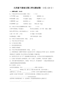 九年级下册语文第三单元测试题
