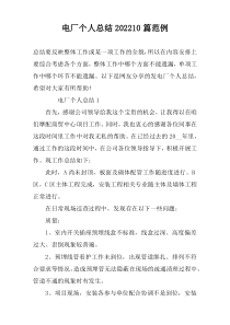 电厂个人总结202210篇范例