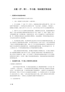 主板中小板创业板最新总结