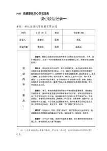 2021巡视整改谈心谈话记录