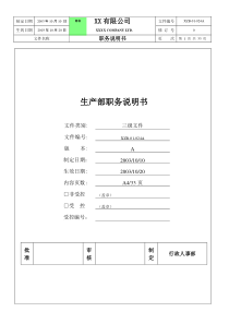 zy生产部职务说明书