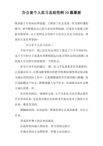 办公室个人实习总结范例10篇最新