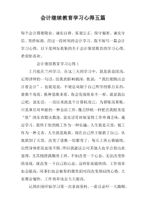 会计继续教育学习心得五篇