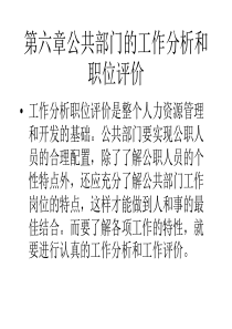 第六章 公共部门的工作分析与职位评价