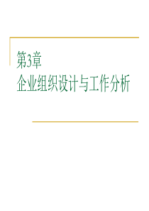 第3章企业组织设计与工作分析