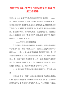 市审计局2021年度工作总结范文及2022年度工作思路