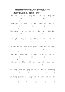麻涌镇第一小学语文第六册分类复习