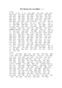 四年级语文下近义词、反义词复习