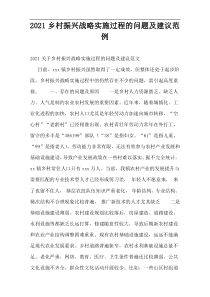 2021乡村振兴战略实施过程的问题及建议范例