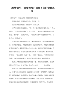 《珍惜韶华，青春无悔》国旗下的讲话稿范例