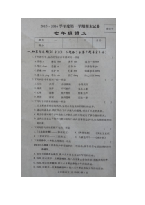 哈尔滨双城区七年级语文期末试题及答案