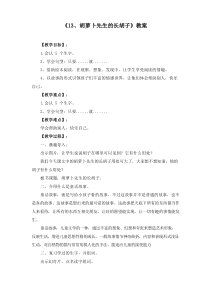 《13、胡萝卜先生的长胡子》教案(优质课)