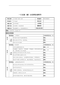 中船重工研究所一0五室(副)主任岗位说明书
