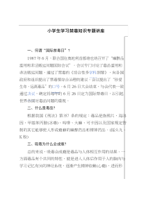 小学生学习禁毒知识专题讲座