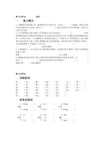 六年级语文上册单元要点复习题