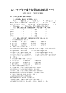 西师版小学毕业语文综合试题(一)