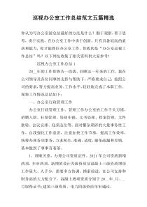 巡视办公室工作总结范文五篇精选