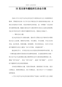 XX党支部专题组织生活会方案