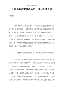X县长在县委政法工作会议上的讲话稿
