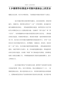 X乡镇领导在推进乡村振兴座谈会上的发言