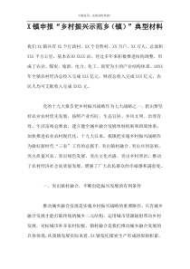 X镇申报“乡村振兴示范乡（镇）”典型材料