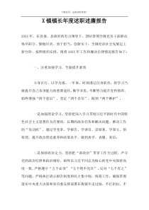 X镇镇长年度述职述廉报告