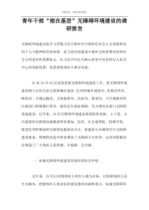 青年干部“根在基层”无障碍环境建设的调研报告