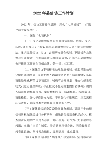 2022年县信访工作计划