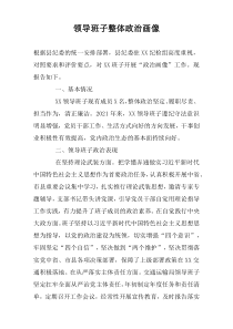 领导班子整体政治画像(县级)