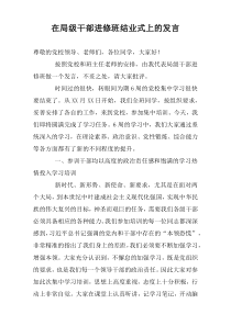 在局级干部进修班结业式上的发言