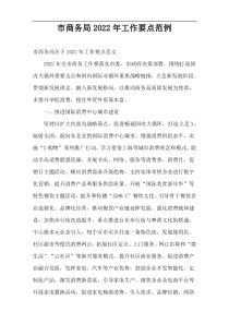 2022年市商务局工作要点范例
