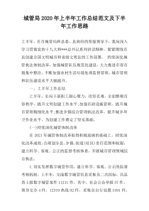 城管局2022年上半年工作总结范文及下半年工作思路