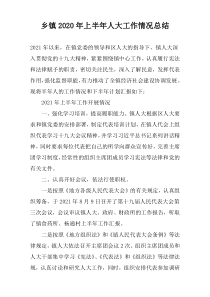 乡镇2022年上半年人大工作情况总结