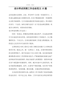 设计师试用期工作总结范文15篇
