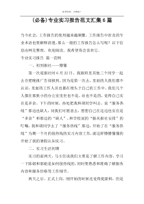 (精推)专业实习报告范文汇集6篇