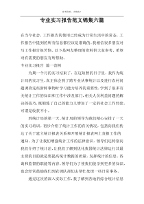 专业实习报告范文锦集六篇
