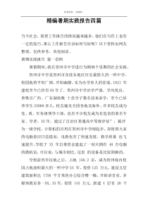 精编暑期实践报告四篇