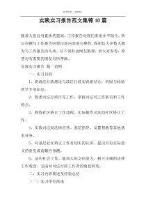 实践实习报告范文集锦10篇