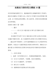 实践实习报告范文模板10篇