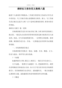 调研实习报告范文集锦八篇