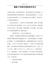 2022小学教育调查报告范文