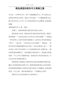 精选调查的报告作文锦集五篇