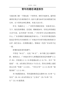 青年的婚恋调查报告