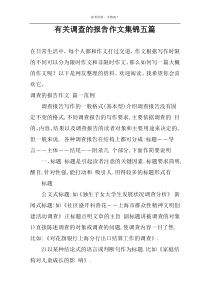 有关调查的报告作文集锦五篇