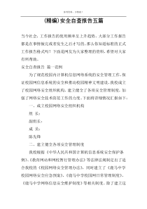 (精编)安全自查报告五篇
