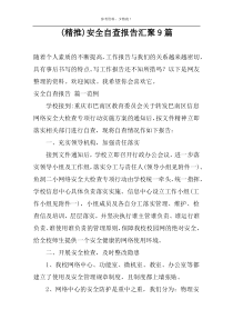 (精推)安全自查报告汇聚9篇