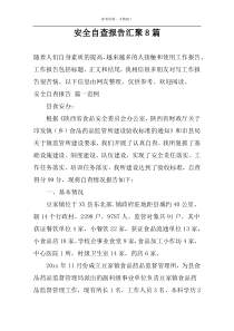 安全自查报告汇聚8篇