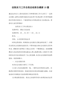 法院实习工作自我总结报告最新10篇