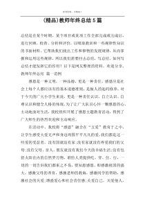 (精品)教师年终总结5篇