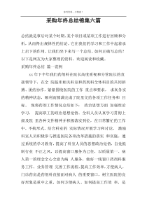 采购年终总结锦集六篇